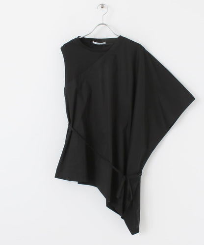 斗篷拼接不對稱襯衫