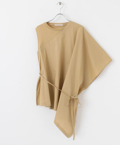 斗篷拼接不對稱襯衫