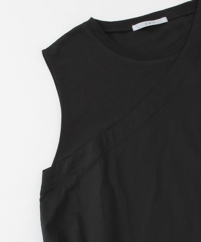 斗篷拼接不對稱襯衫