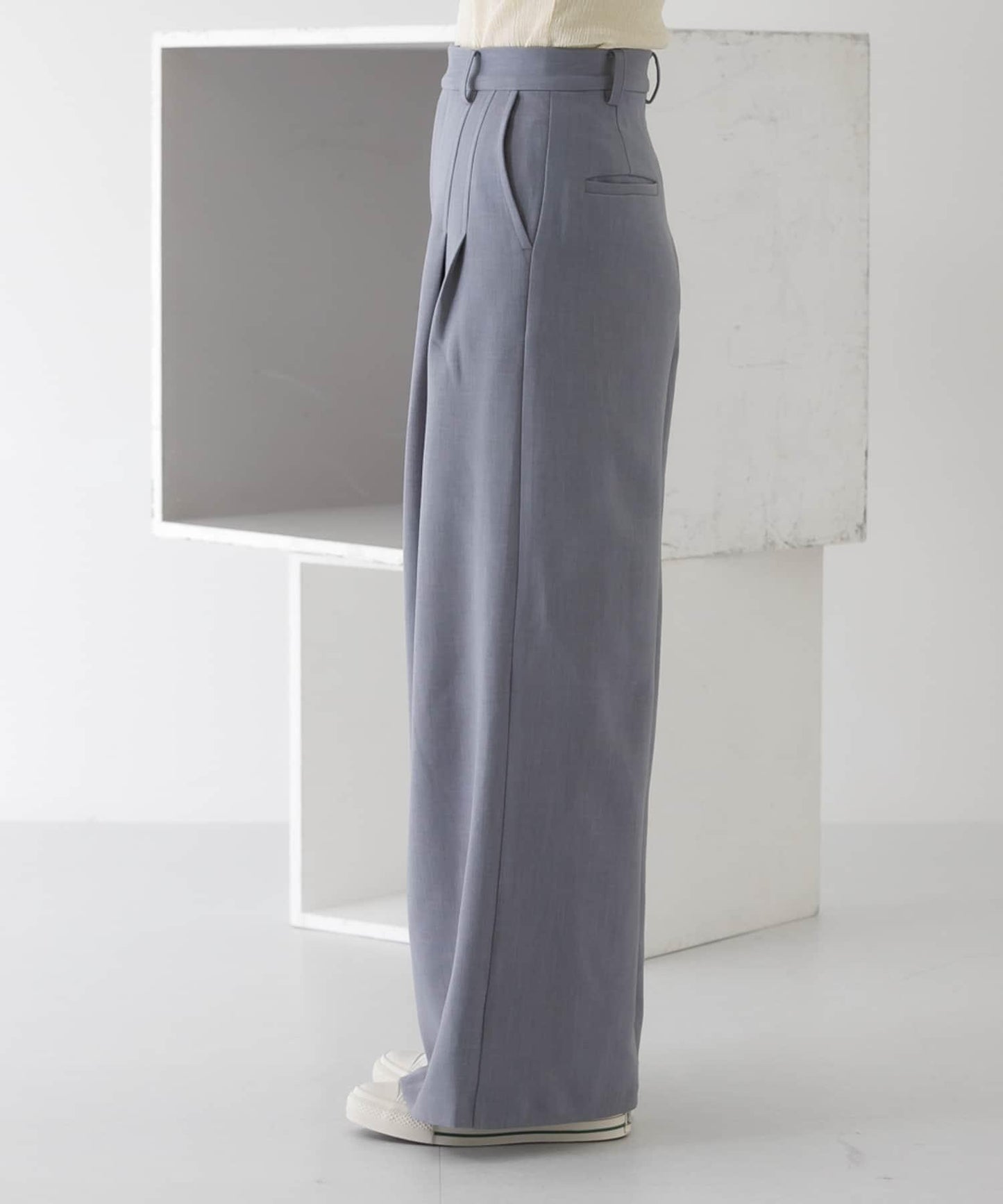 雙褶寬腿褲