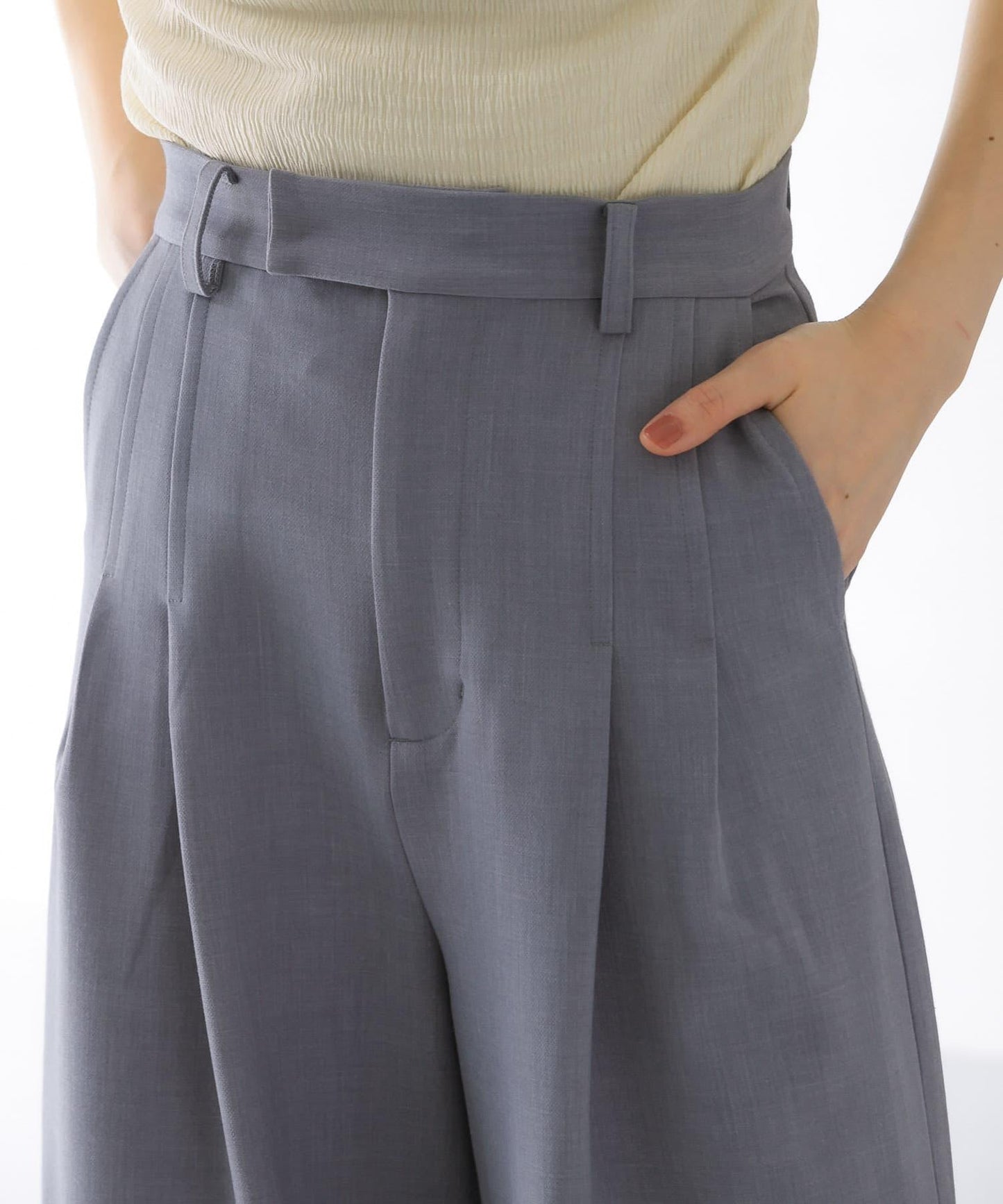 雙褶寬腿褲