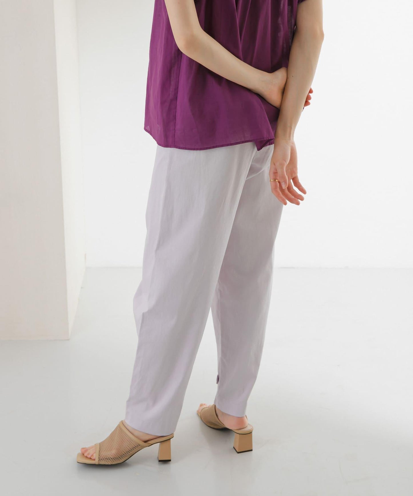 拼接紐扣設計長褲