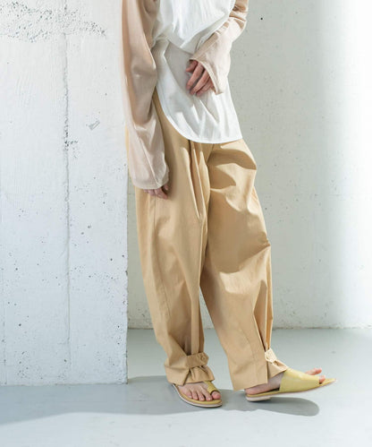 拼接紐扣設計長褲