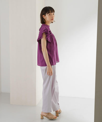 拼接紐扣設計長褲