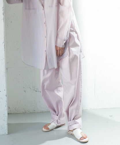 拼接紐扣設計長褲