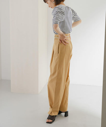 拼接紐扣設計長褲