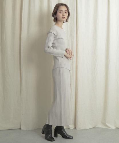 羅紋針織修身半身裙