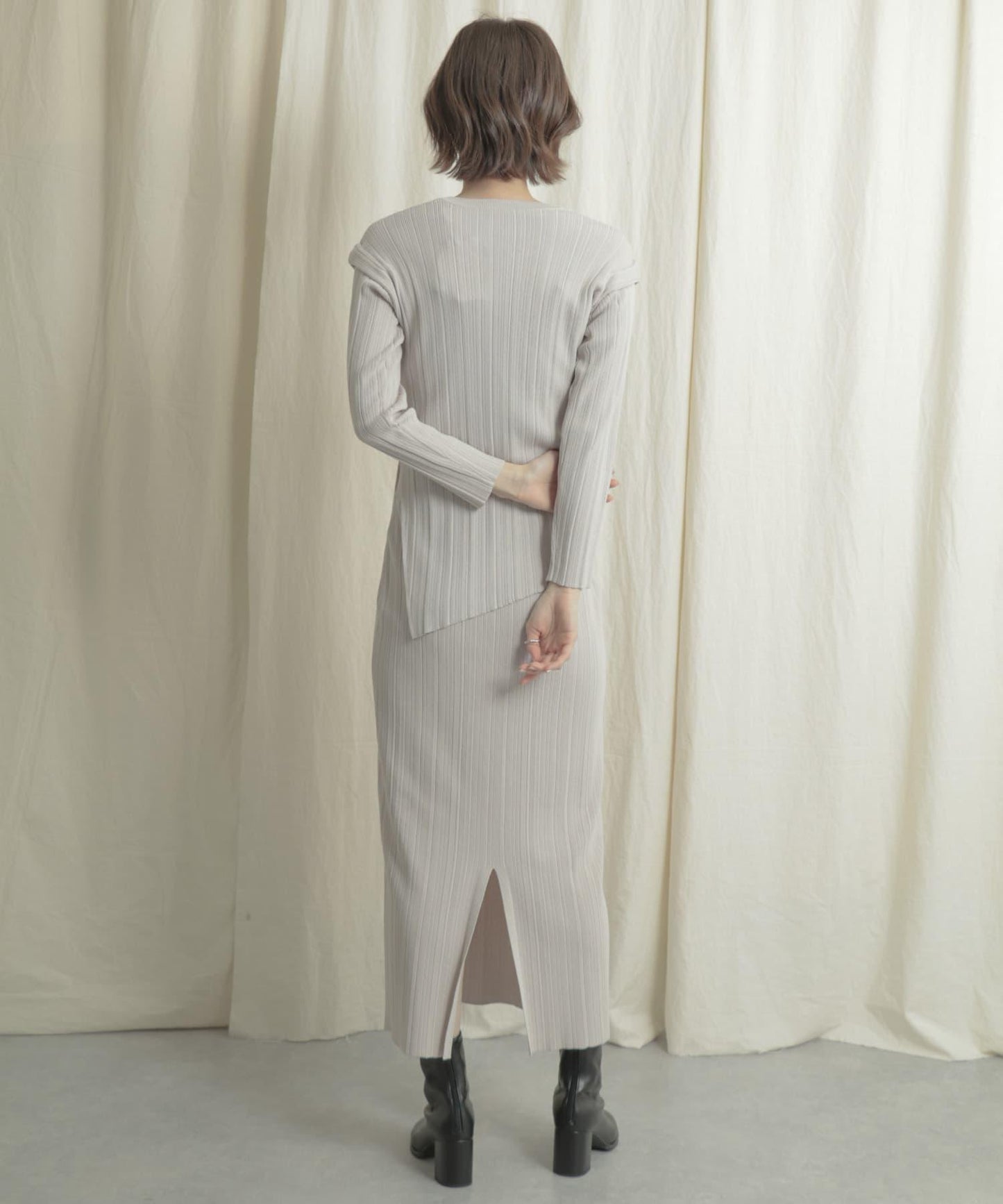 羅紋針織修身半身裙