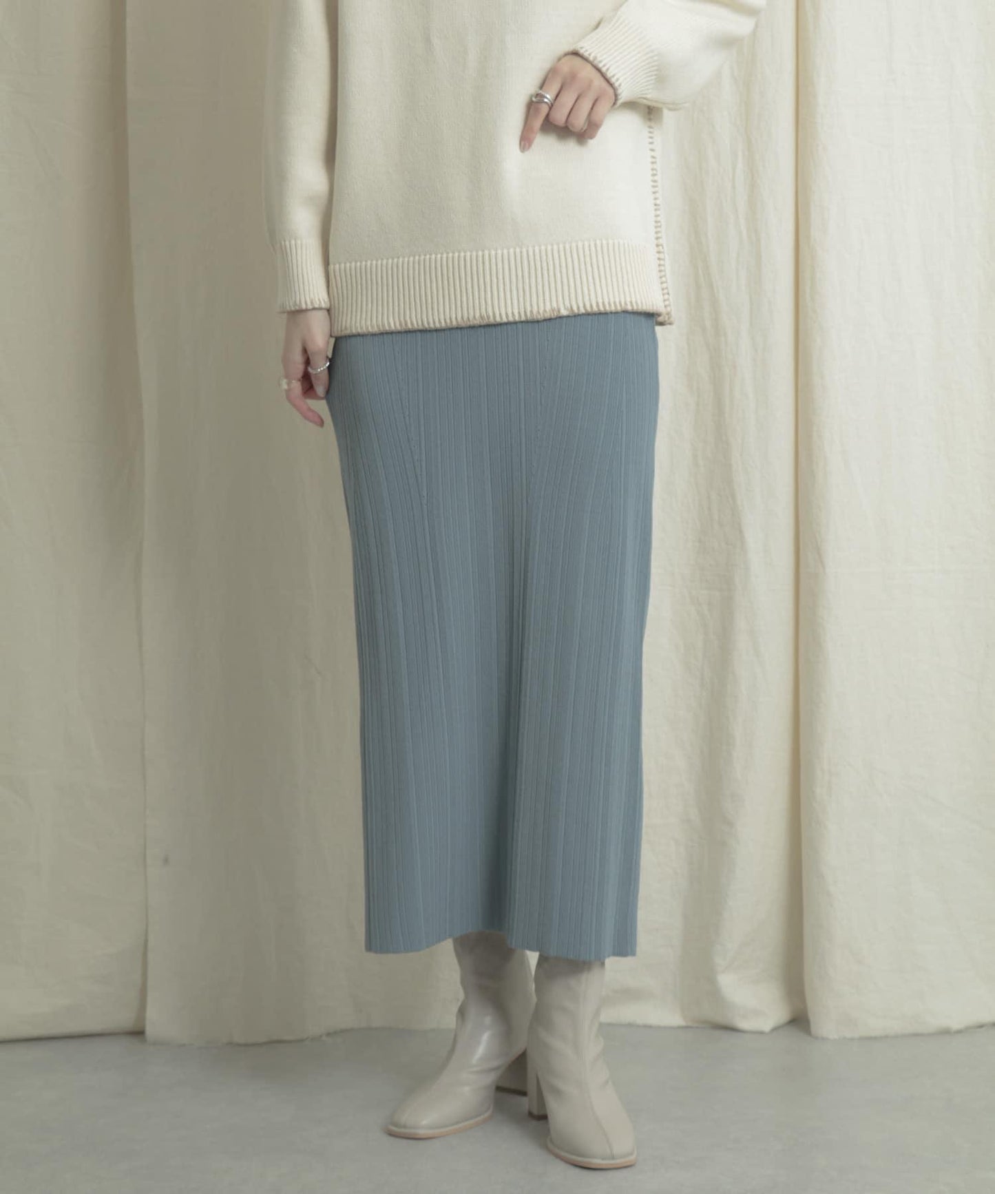 羅紋針織修身半身裙