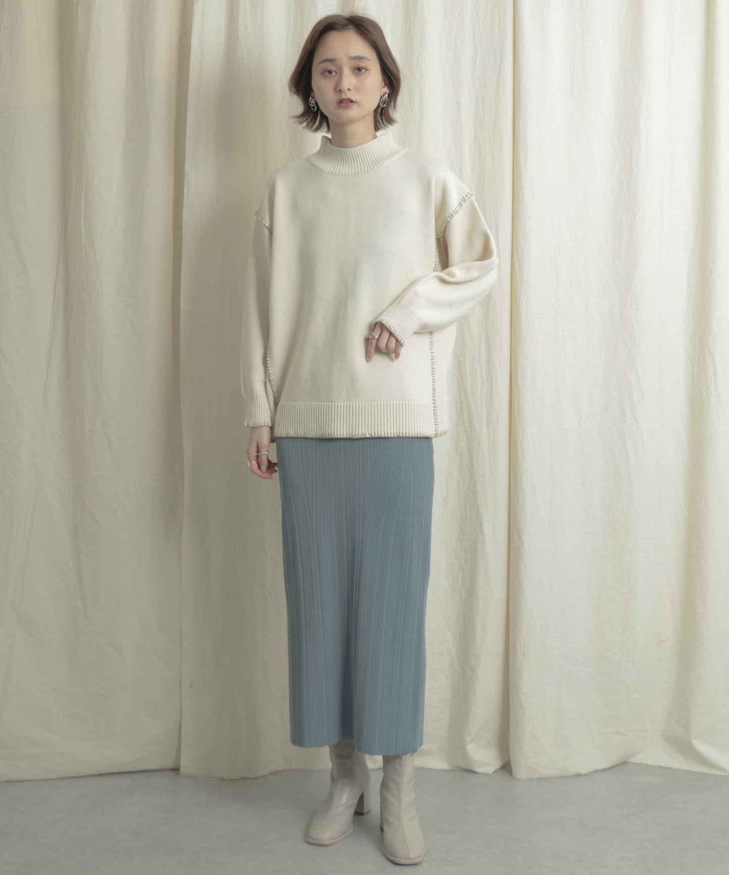 羅紋針織修身半身裙