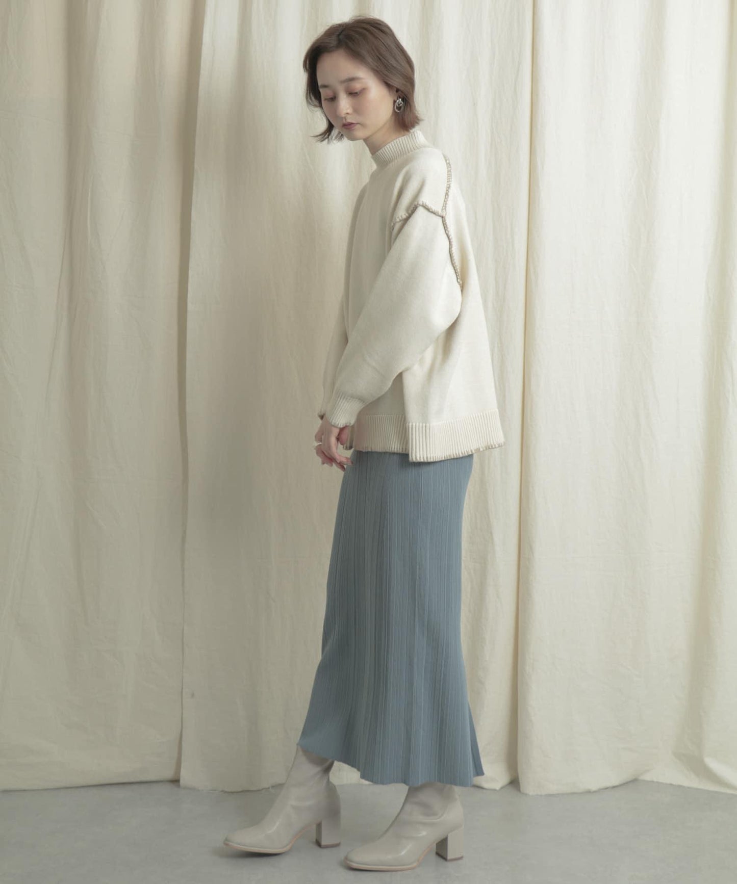 羅紋針織修身半身裙