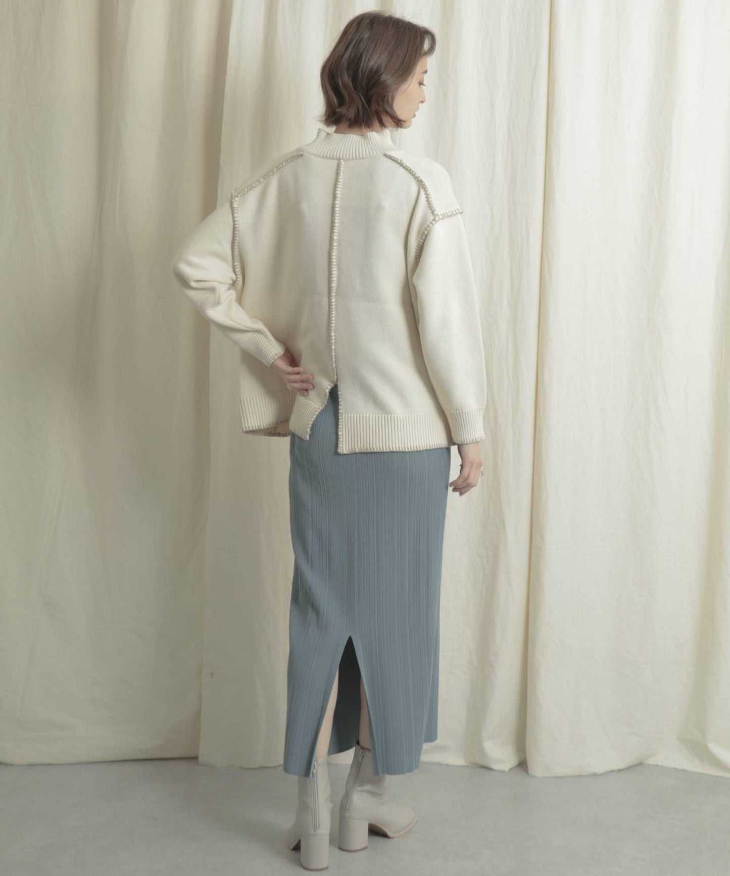 羅紋針織修身半身裙