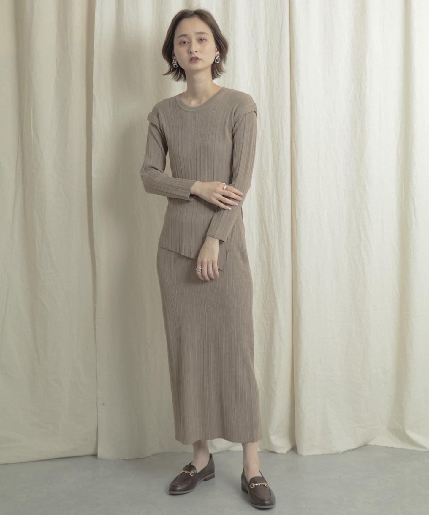 羅紋針織修身半身裙