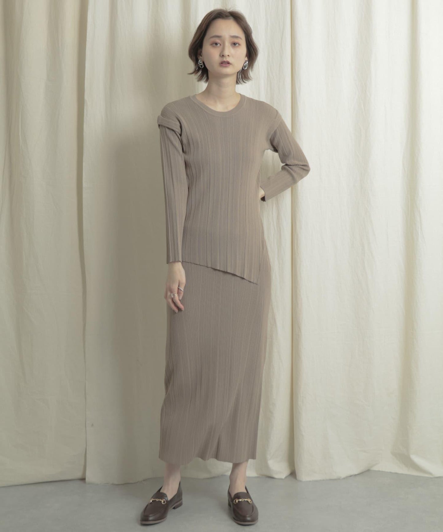 羅紋針織修身半身裙