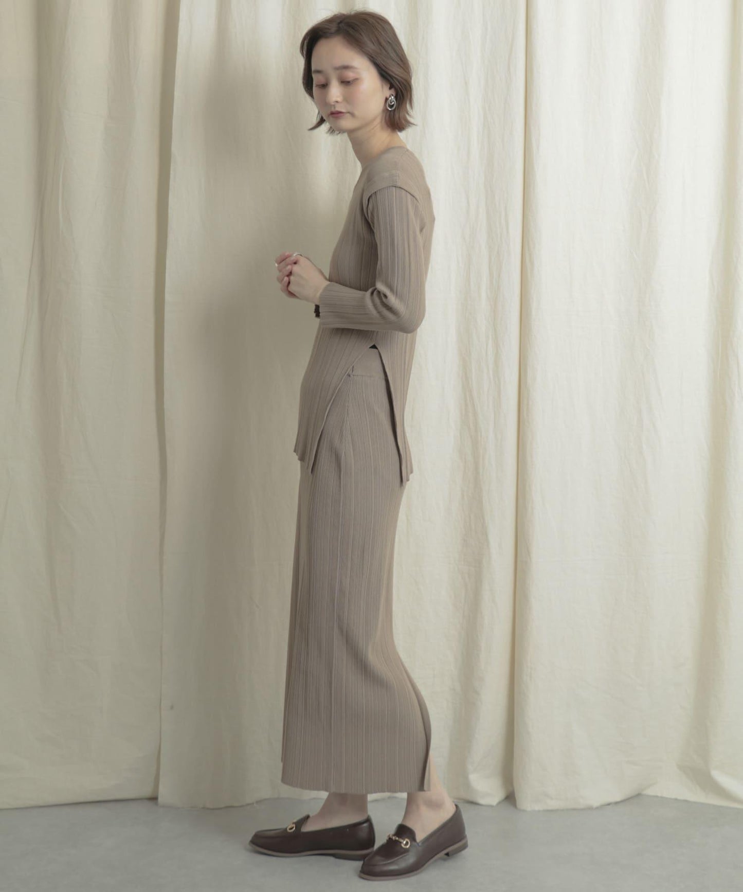 羅紋針織修身半身裙