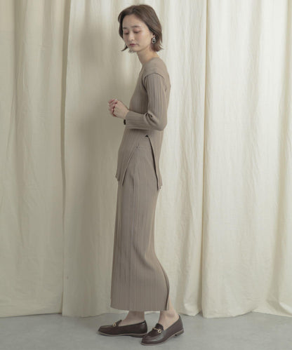 羅紋針織修身半身裙