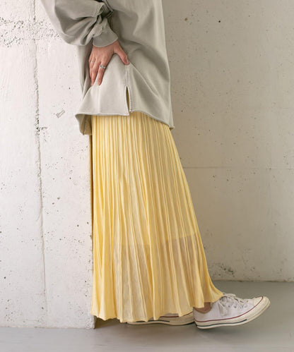 百褶羅紋針織半身裙