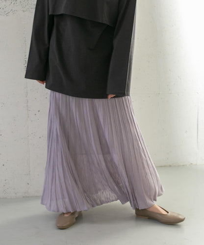 百褶羅紋針織半身裙