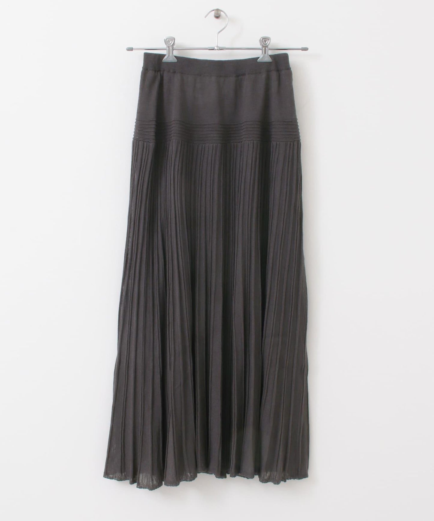 百褶羅紋針織半身裙