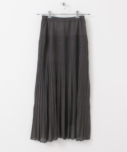 百褶羅紋針織半身裙