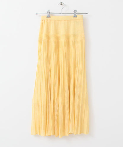 百褶羅紋針織半身裙