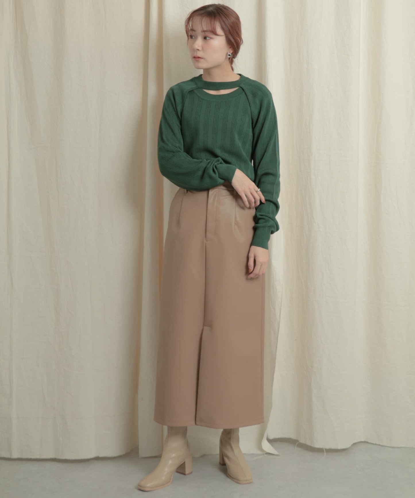 短款開衫疊穿針織上衣