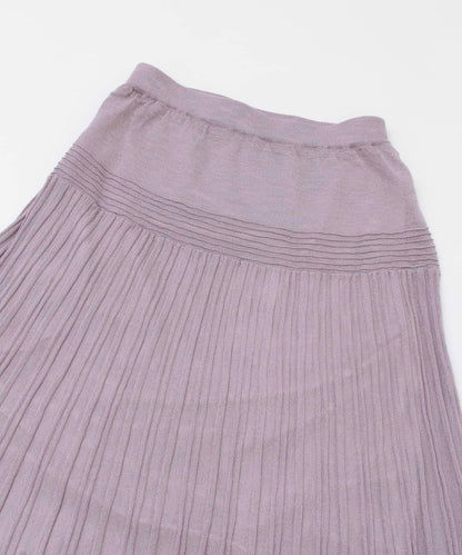 百褶羅紋針織半身裙