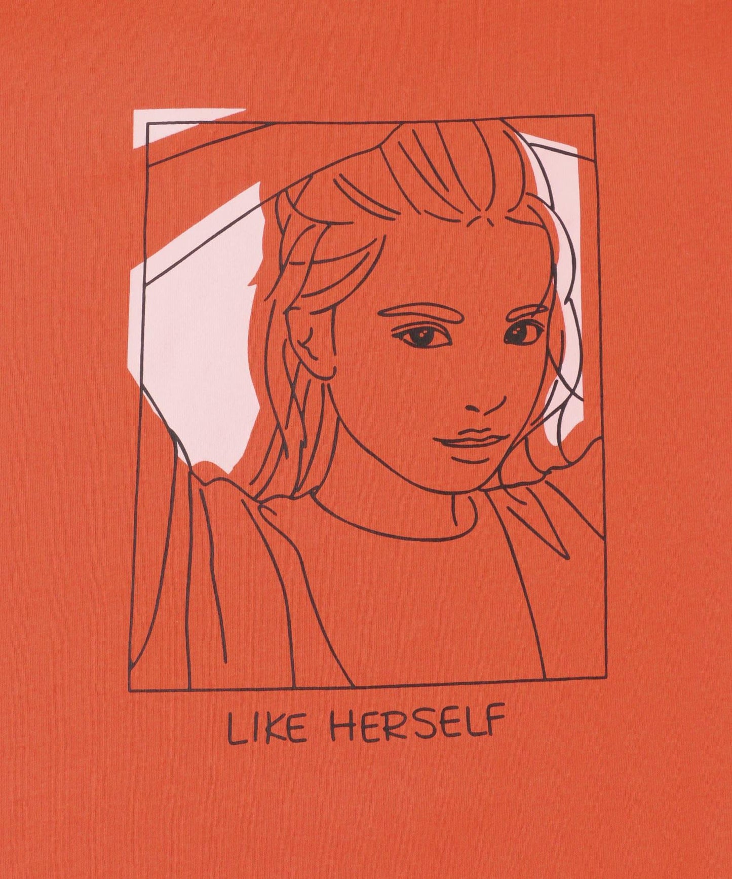 女孩圖案T恤（五分袖）