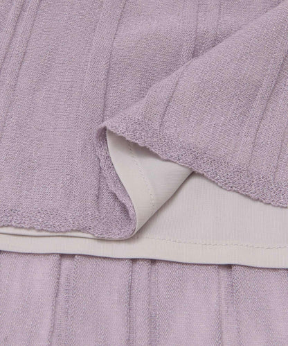 百褶羅紋針織半身裙