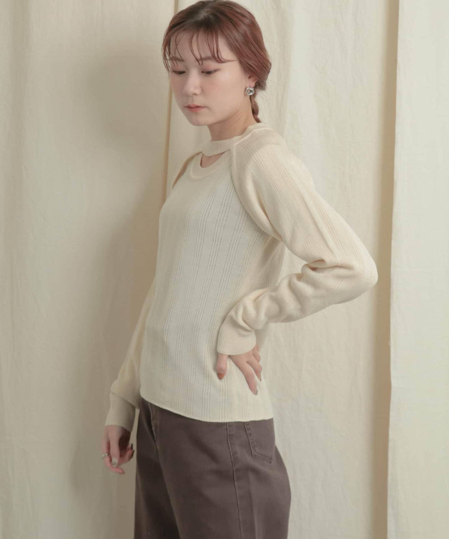 短款開衫疊穿針織上衣