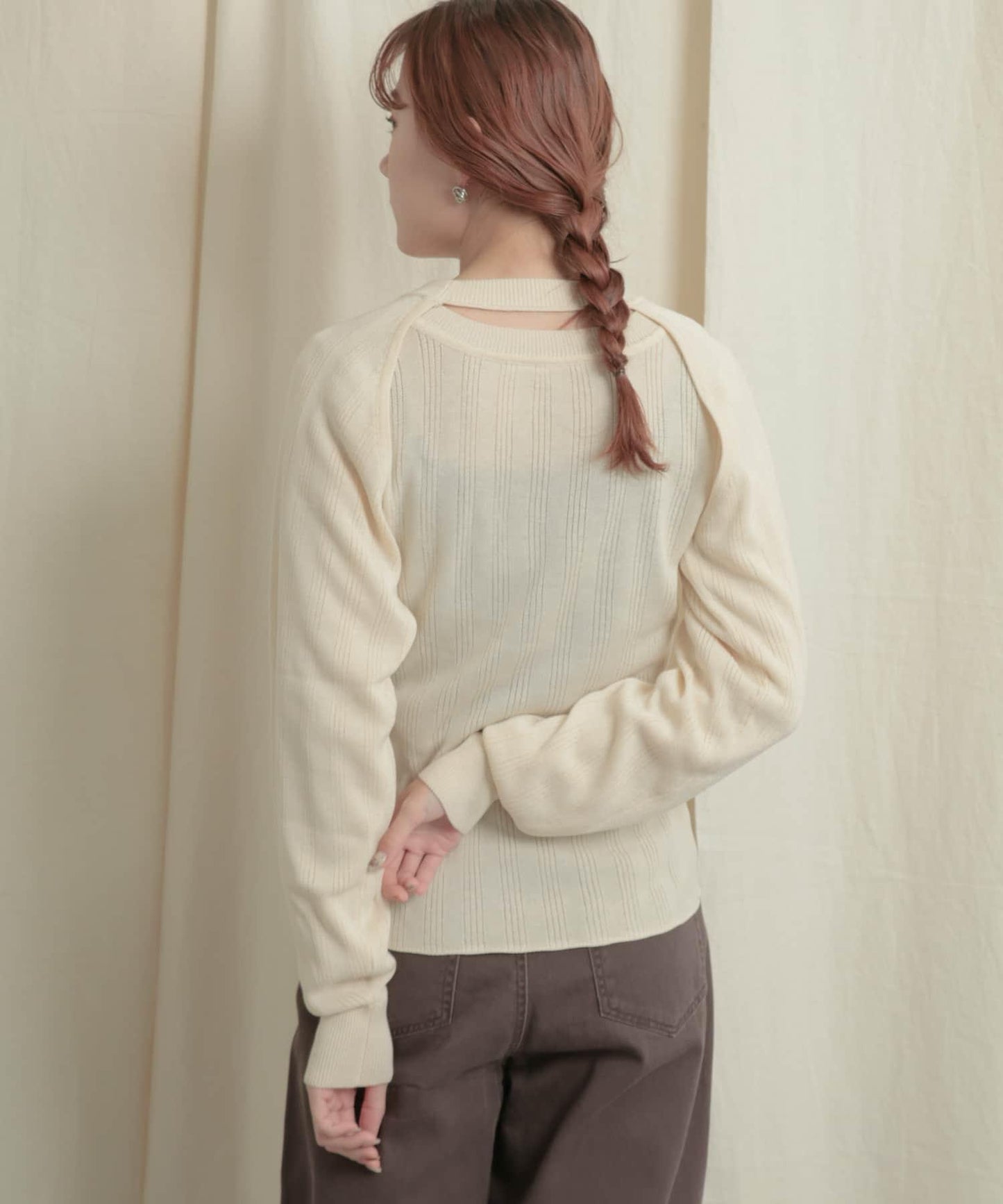 短款開衫疊穿針織上衣