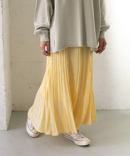 百褶羅紋針織半身裙