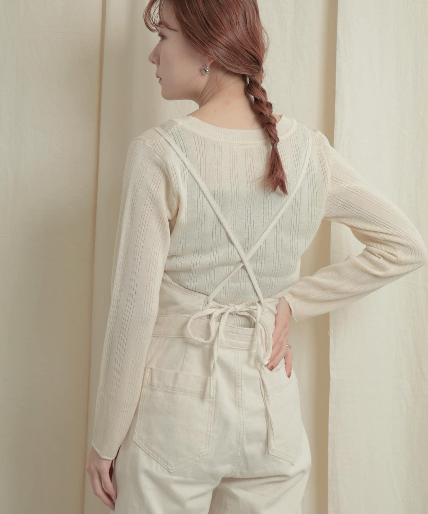 短款開衫疊穿針織上衣