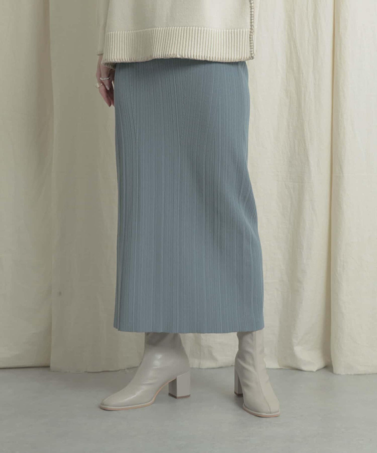 羅紋針織修身半身裙