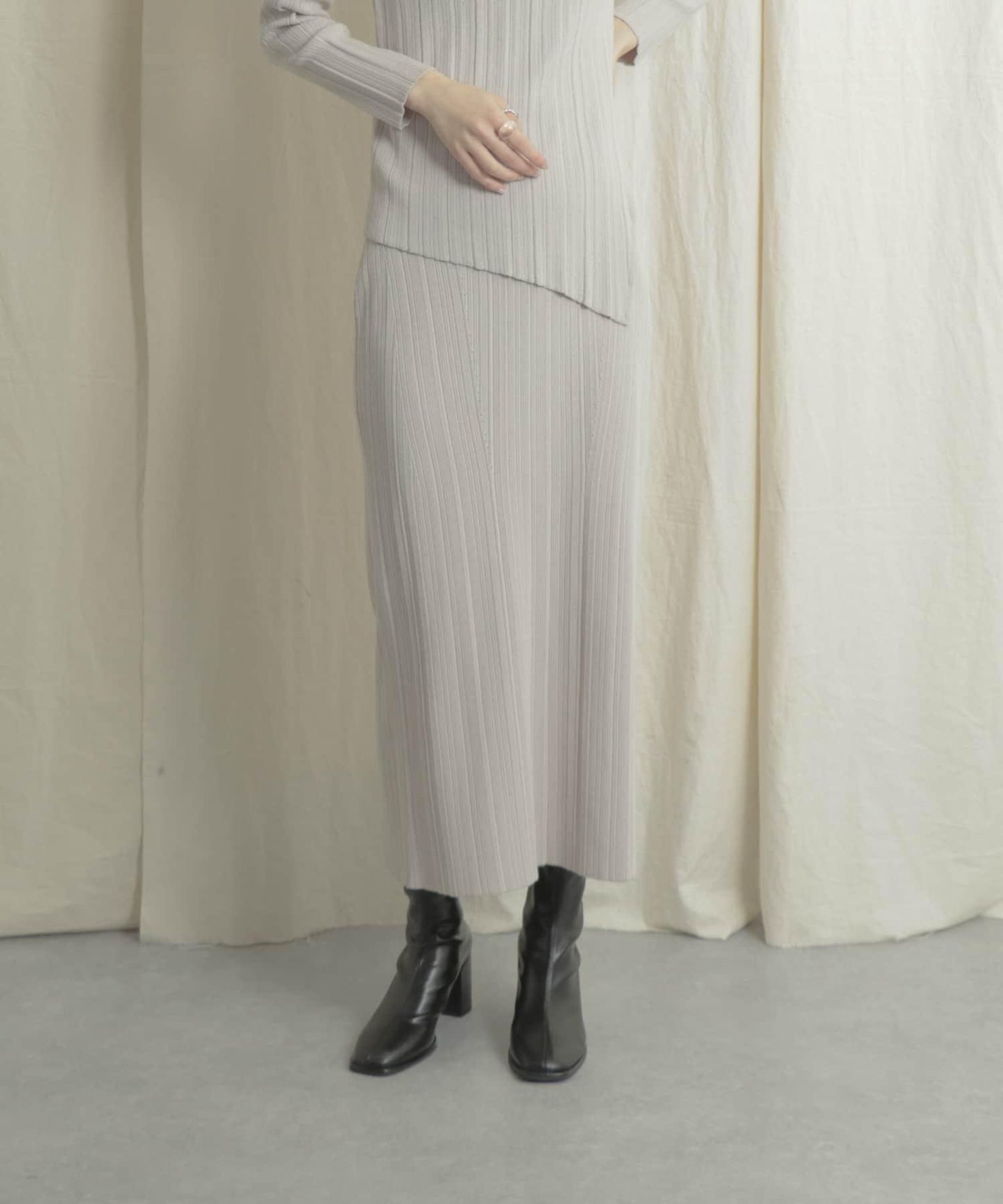 羅紋針織修身半身裙