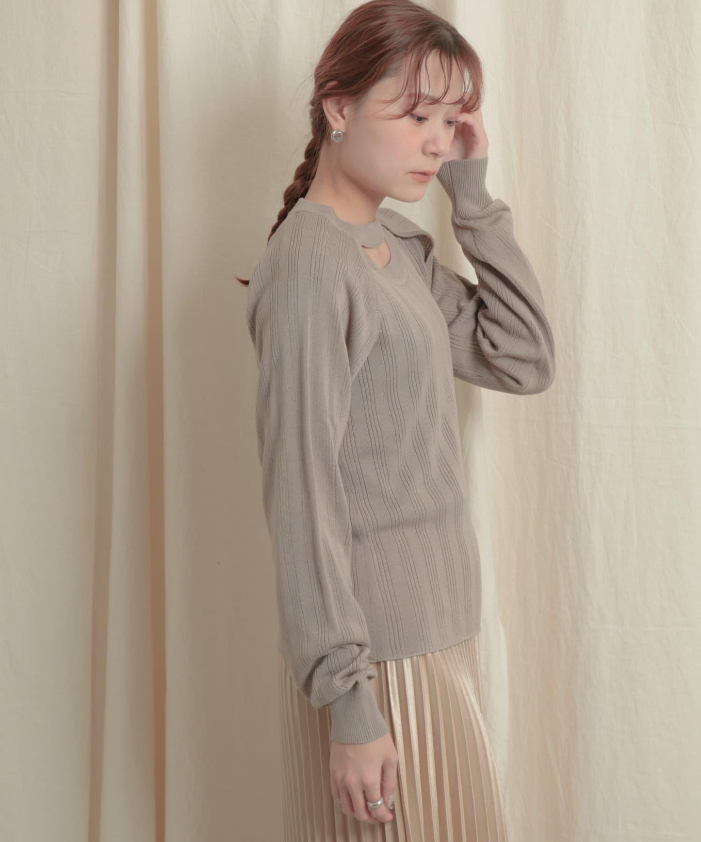 短款開衫疊穿針織上衣