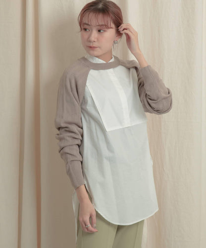 短款開衫疊穿針織上衣