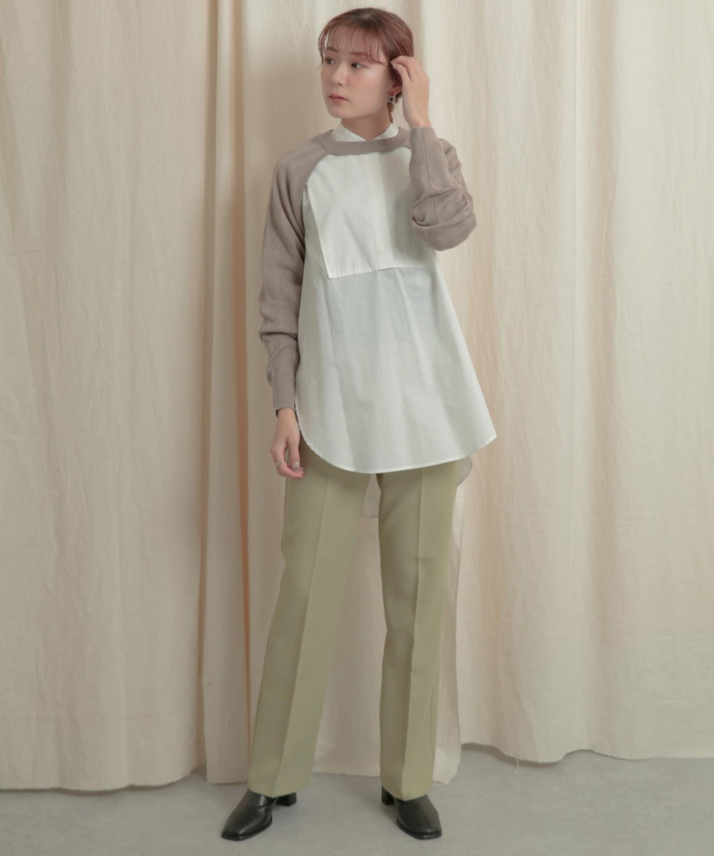 短款開衫疊穿針織上衣