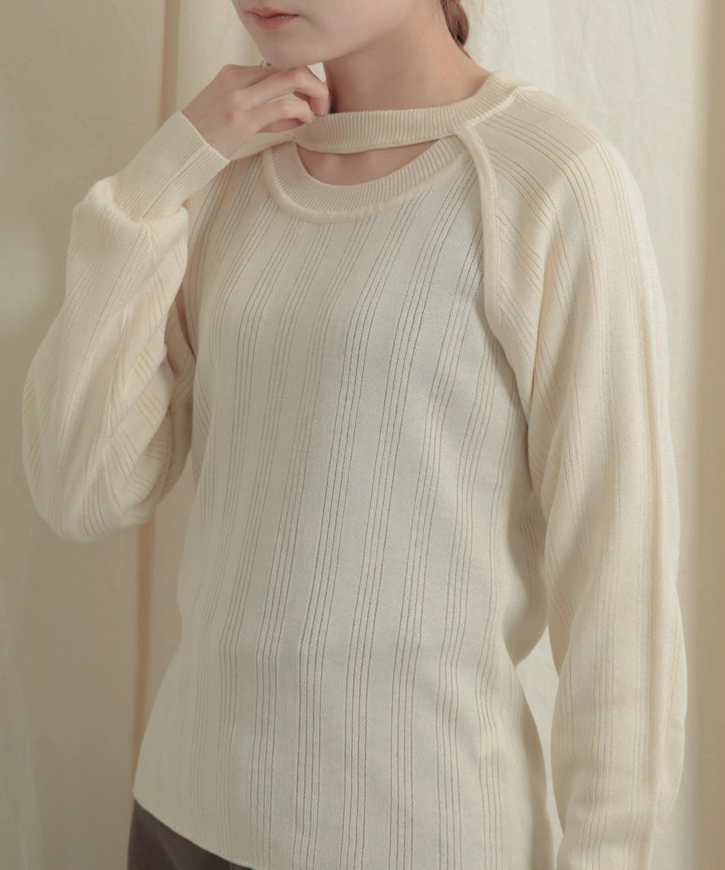 短款開衫疊穿針織上衣