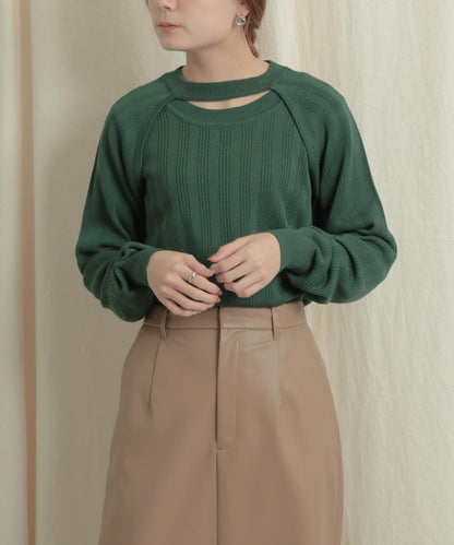 短款開衫疊穿針織上衣