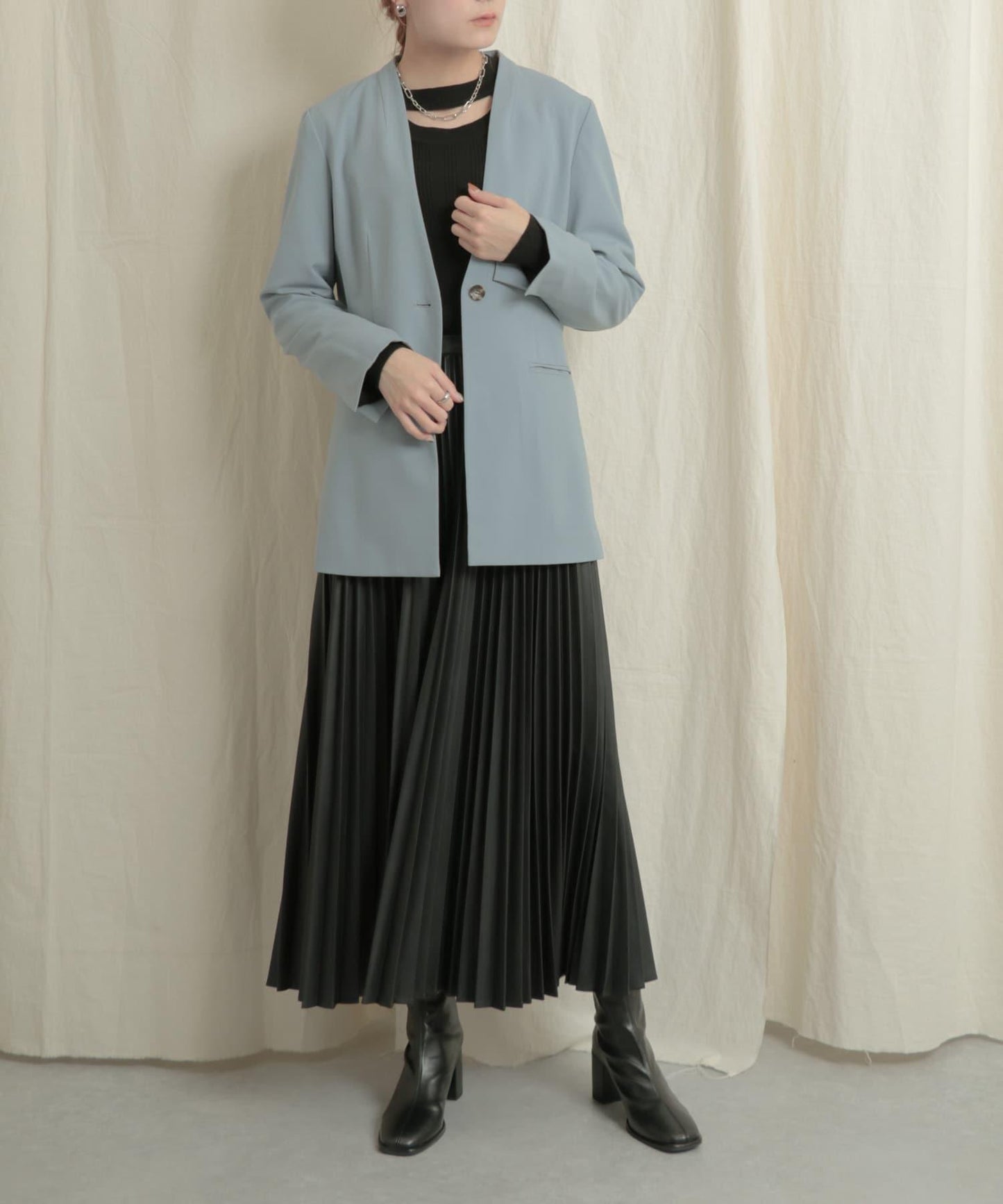 短款開衫疊穿針織上衣