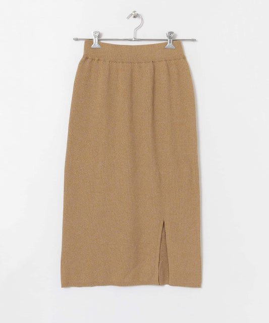 混色針織修身半身裙