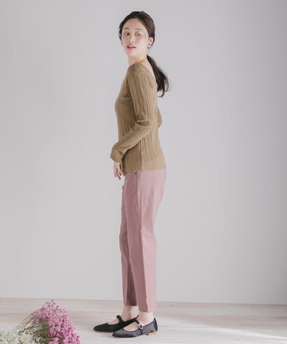 不對稱領口修身上衣