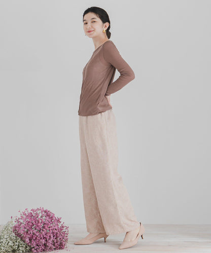 花卉圖案寬鬆長褲