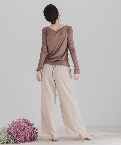 花卉圖案寬鬆長褲