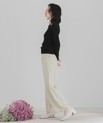 花卉圖案寬鬆長褲