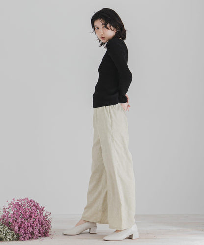 花卉圖案寬鬆長褲