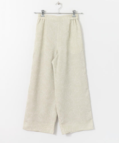 花卉圖案寬鬆長褲