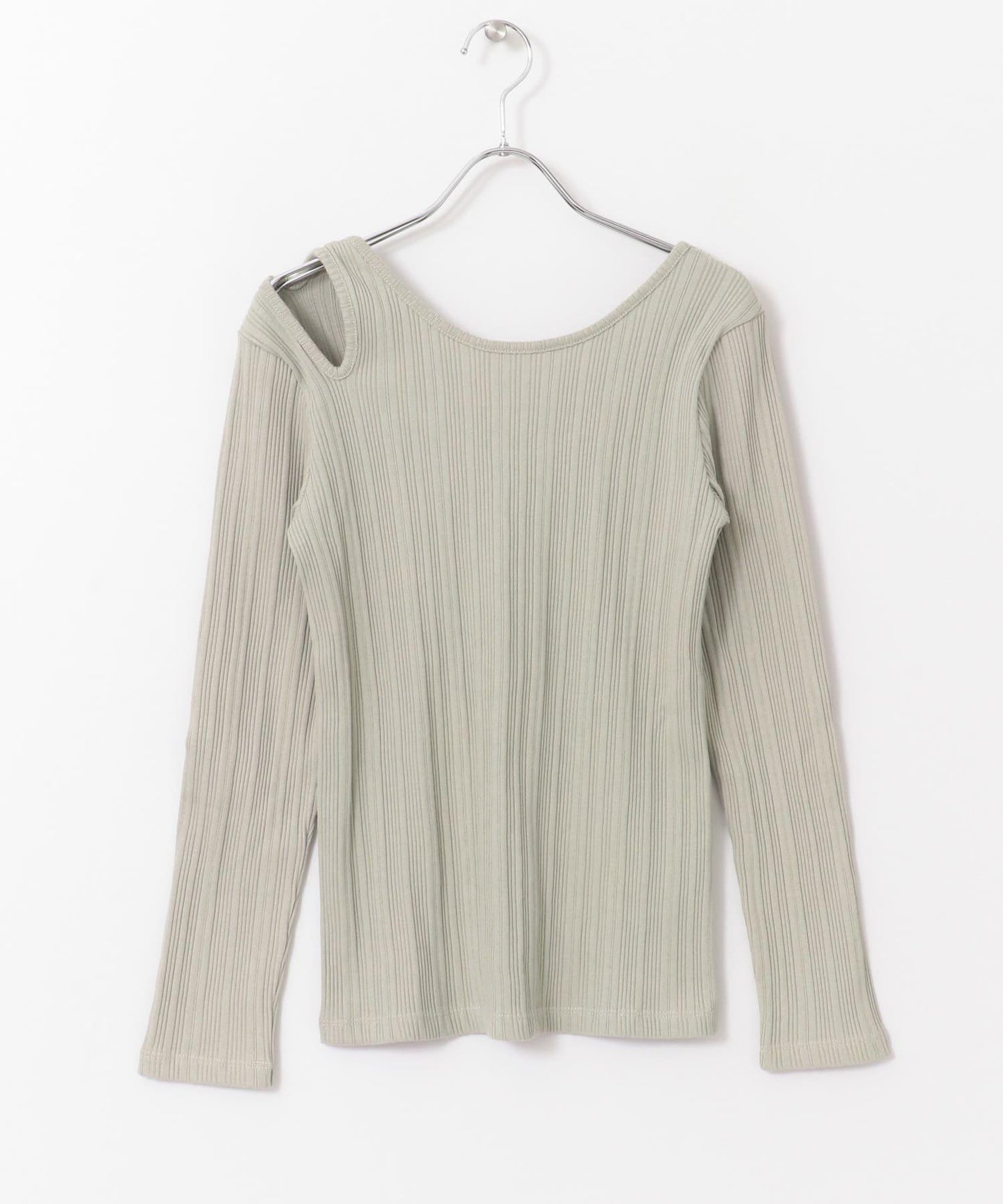 不對稱領口修身上衣