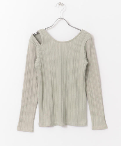 不對稱領口修身上衣